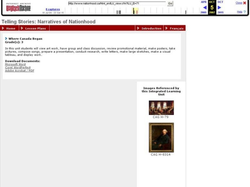 Telling Stories: Narratives of Nationhood Unit Plan