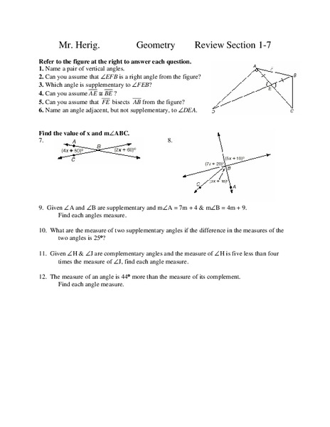 Angle Measurements Worksheet
