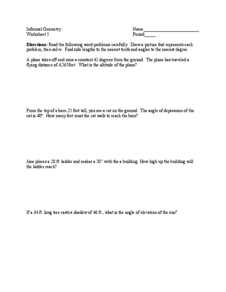 Angle Measurements Worksheet
