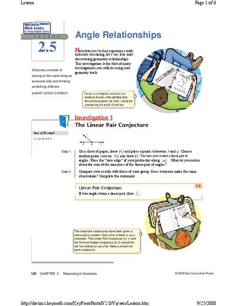 Angle Relationships Lesson Plan