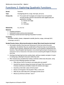 Functions 2 Lesson Plan