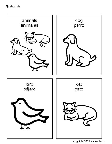Animal Flashcards Worksheet