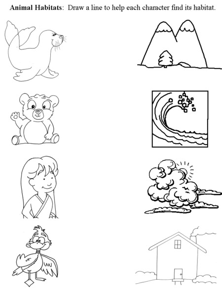 Animal Habitats Worksheet