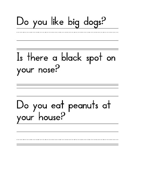Answering Questions Worksheet