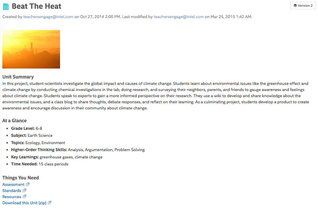 Beat the Heat Unit Plan