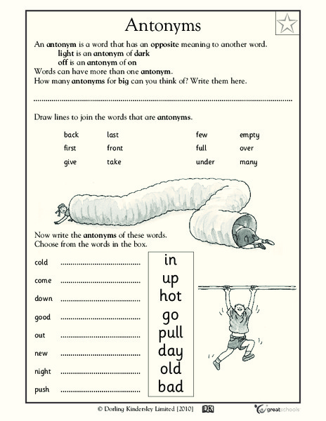 Antonyms Worksheet
