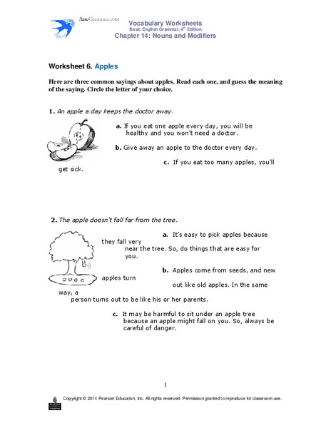 Apples Worksheet