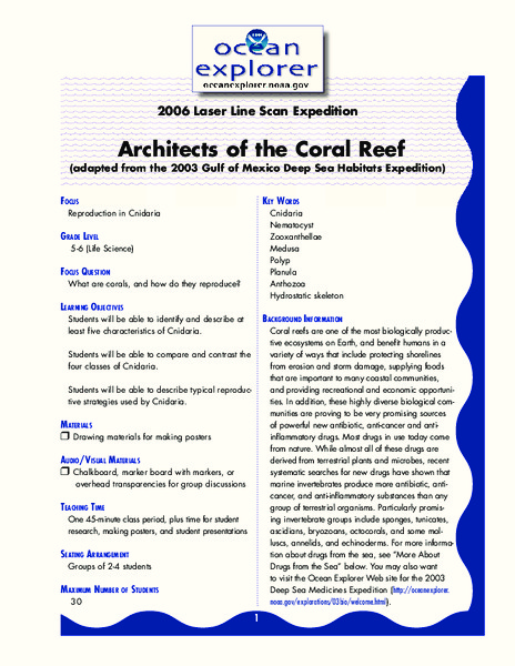 Architects of the Coral Reef Lesson Plan