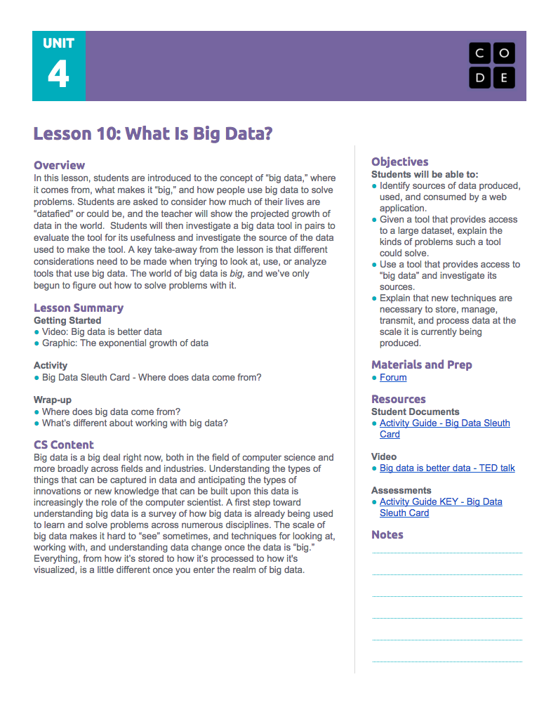 What is Big Data? Lesson Plan
