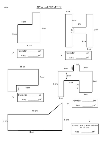 Area and Perimeter Worksheet