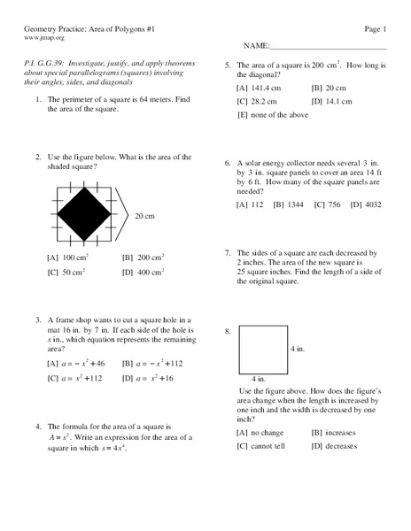 Area of Polygons Lesson Plan
