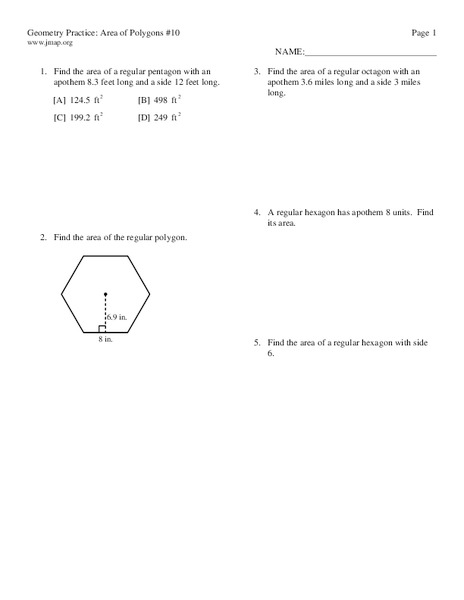 Area of Polygons Worksheet