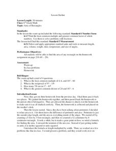 Area of Rectangles Lesson Plan