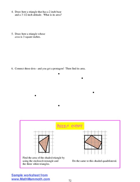 Area of Triangles Worksheet