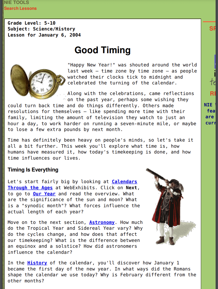 Good Timing Lesson Plan