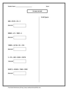 Arrange and Add Worksheet