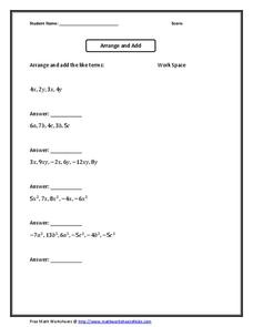 Arrange and Add Worksheet