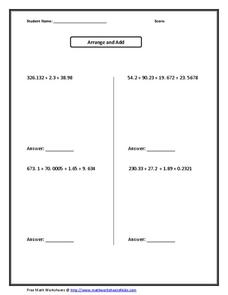 Arrange and Add Worksheet