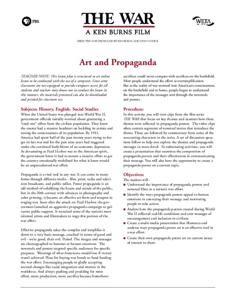 Art and Propaganda Lesson Plan