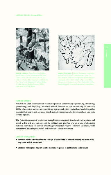 Art and War Lesson Plan