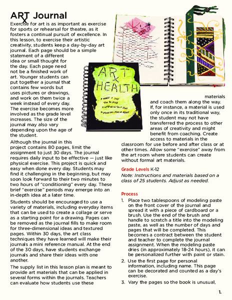 Art Journal Lesson Plan