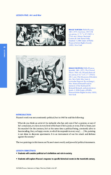 Art and War Lesson Plan