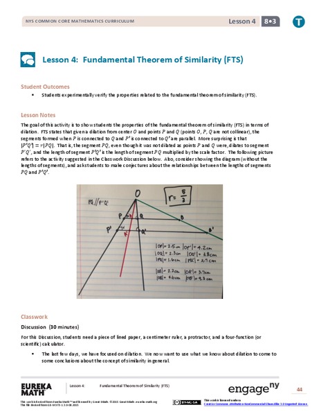 Fundamental Theorem of Similarity (FTS) Lesson Plan