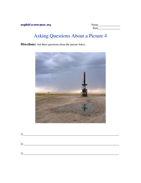 Asking Questions About a Picture 4 Worksheet for 3rd - 5th Grade ...