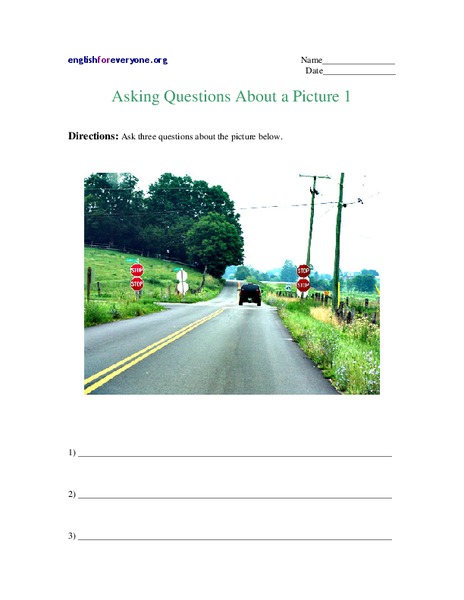 Asking Questions About a Picture 1 Worksheet