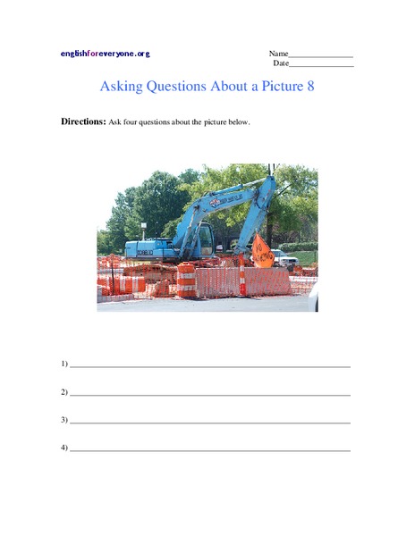 Asking Questions About a Picture 8 Worksheet