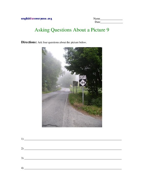 Asking Questions About a Picture 9 Worksheet