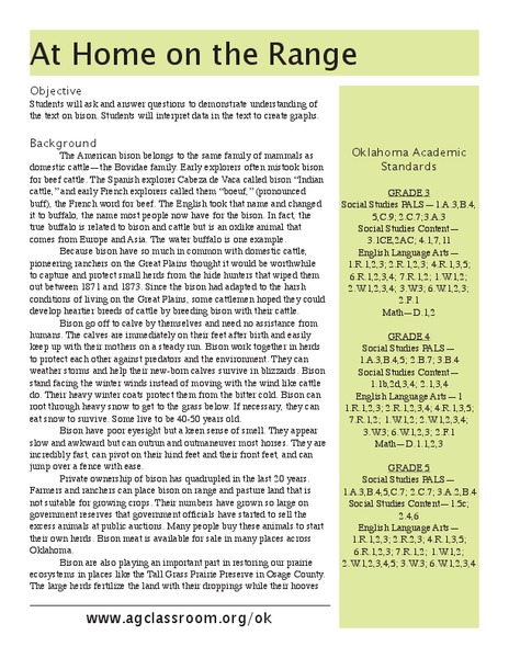 At Home on the Range Lesson Plan