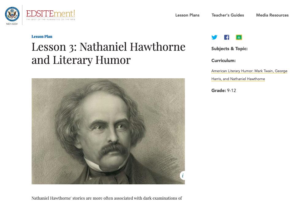 Nathaniel Hawthorne and Literary Humor Lesson Plan