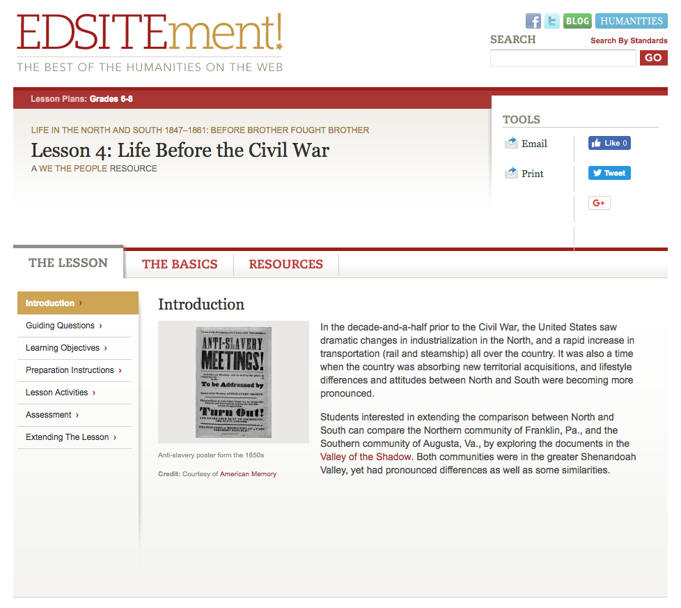 Life Before the Civil War Lesson Plan