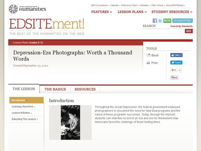 Worth a Thousand Words: Depression-Era Photographs Lesson Plan