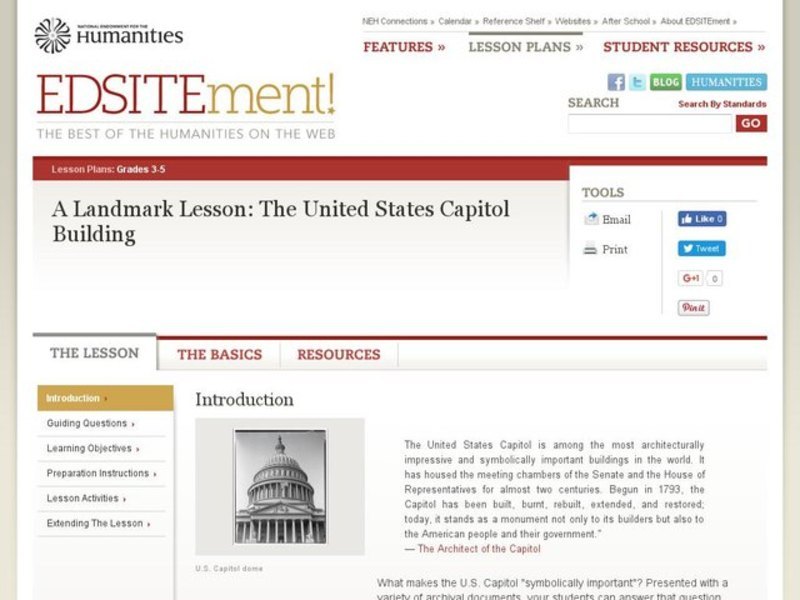 A Landmark Lesson: The United States Capitol Building Lesson Plan