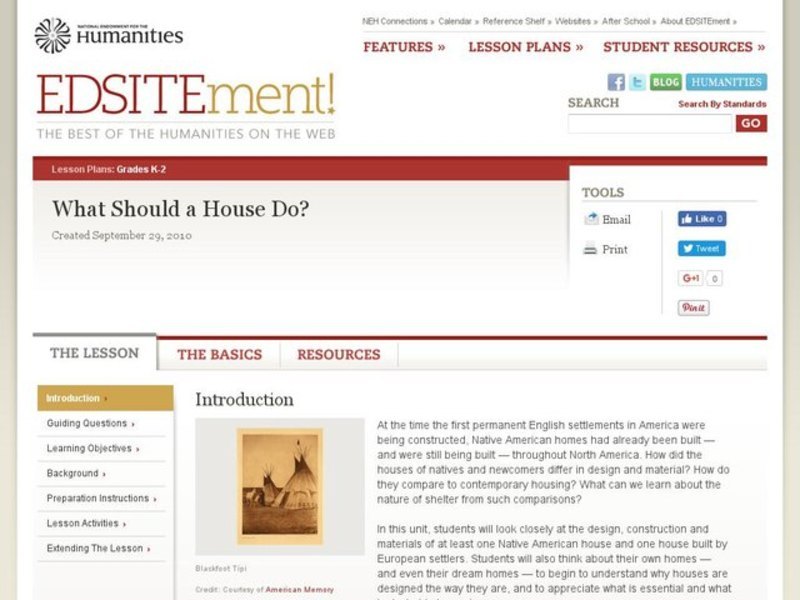 What Should a House Do? Lesson Plan