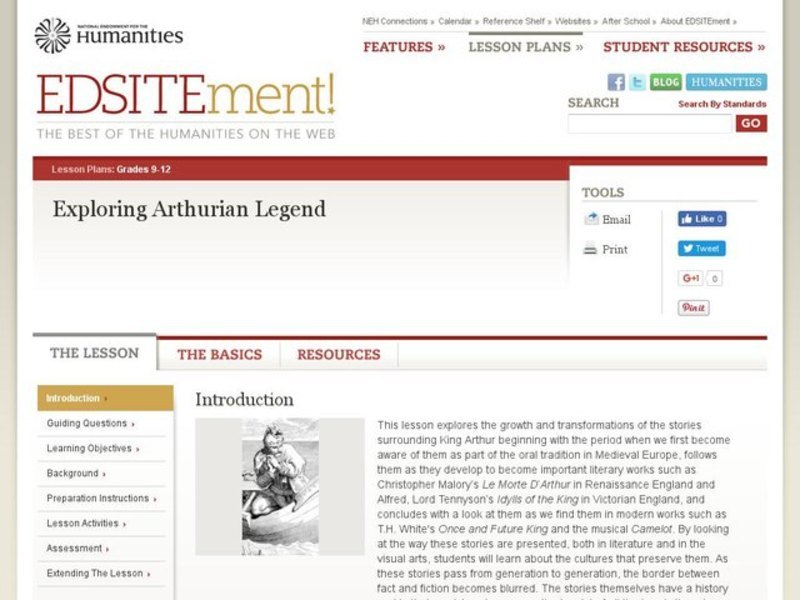 Exploring Arthurian Legend Lesson Plan