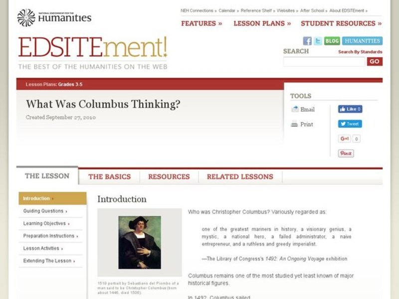 What Was Columbus Thinking? Lesson Plan