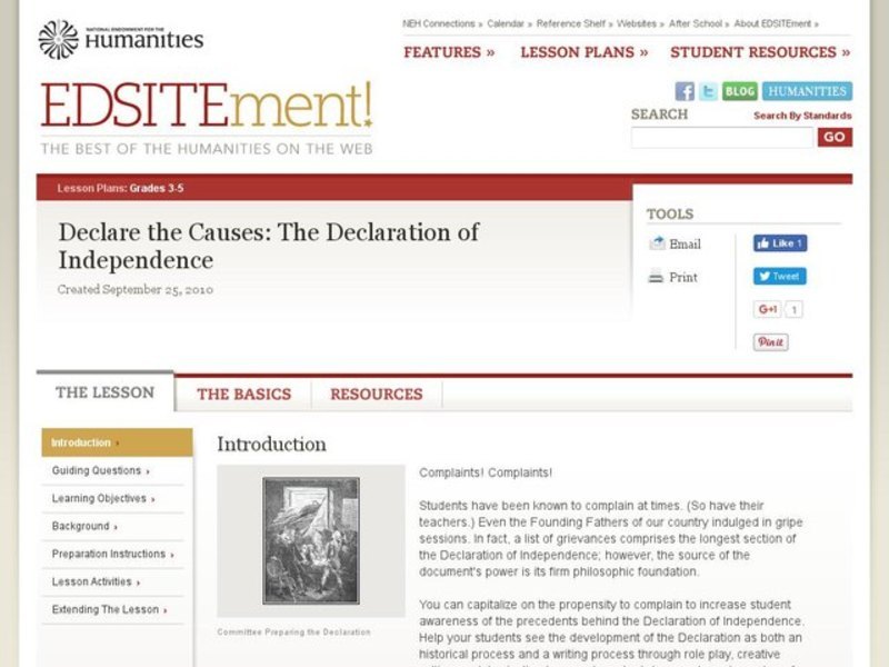 Declare the Causes: The Declaration of Independence Lesson Plan