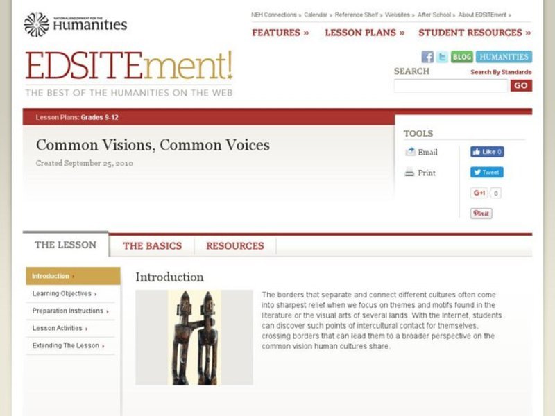 Common Visions, Common Voices Lesson Plan