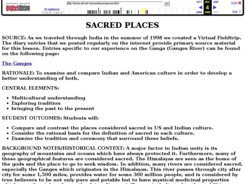 Sacred Places Lesson Plan