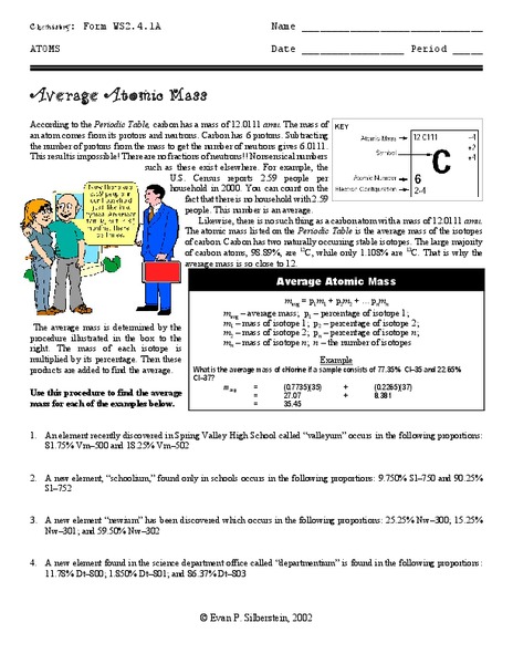 Average Atomic Mass Worksheet