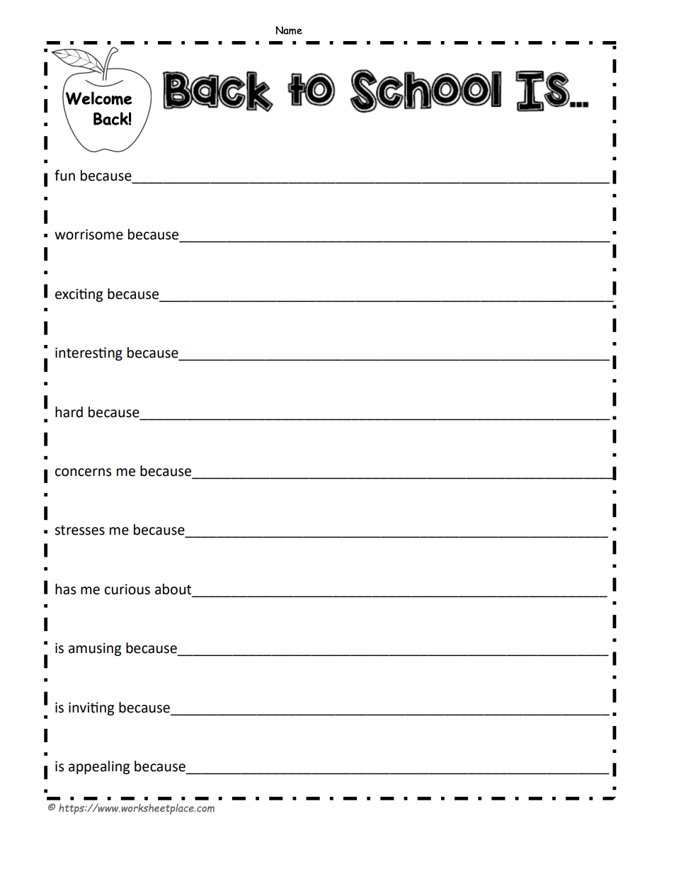 Back to School Worksheet