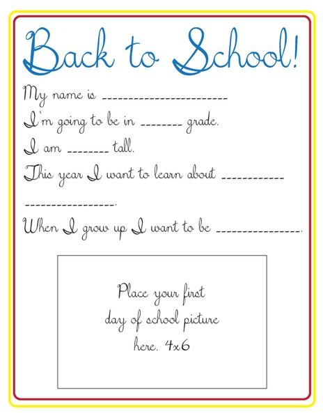 Back to School Printables
