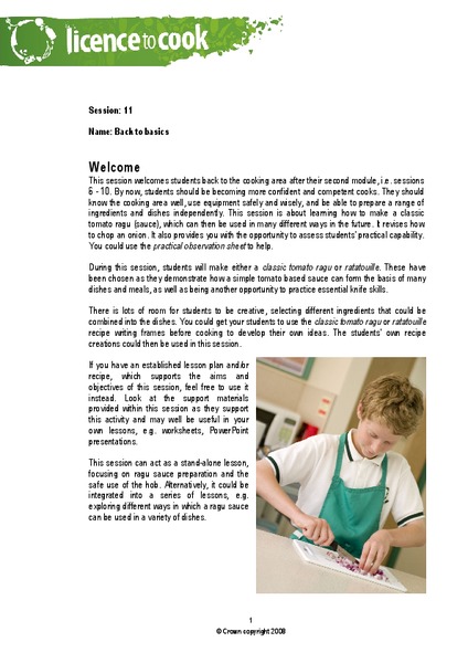 Back to Basics Lesson Plan