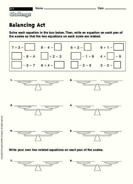 Balancing Act Worksheet