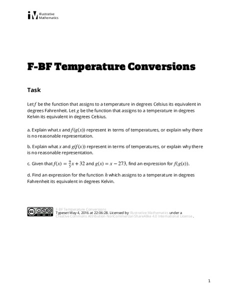 Temperature Conversions Assessment