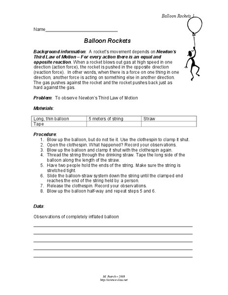 Balloon Rockets Lesson Plan