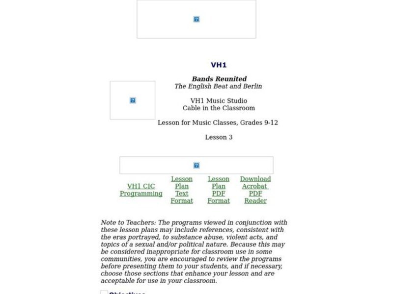 Bands Reunited: The English Beat and Berlin Lesson Plan